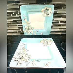 Pier 1 Imports Cassidy Hand-Painted Dinner Plates Dead Stock (set of 2)